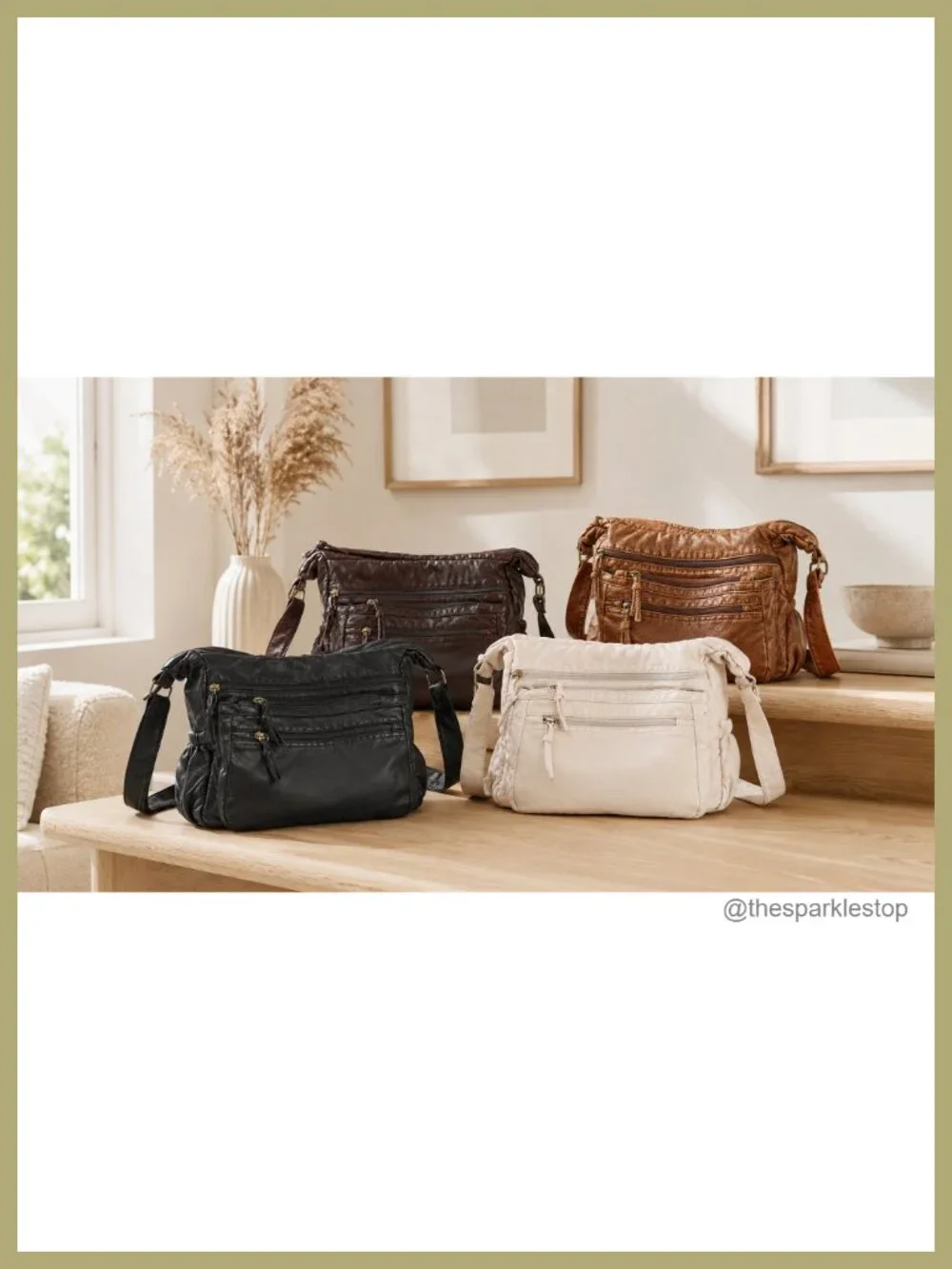 Soft Faux Leather Hobo Crossbody Bag with Multiple Zipper Pockets
